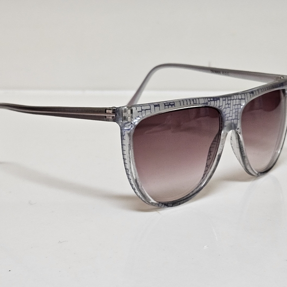 Vintage Cool-Ray Sunglasses Flat Top Silver Patterned Brown Gradient Lenses - Picture 7 of 13